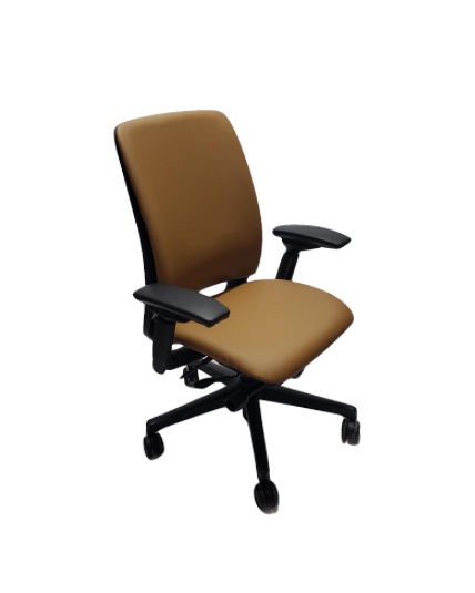 Steelcase Amia Chair, All Features, Brown Leather, Adjustable Arms,  Adjustable Lumbar Support – Office Chair @ Work