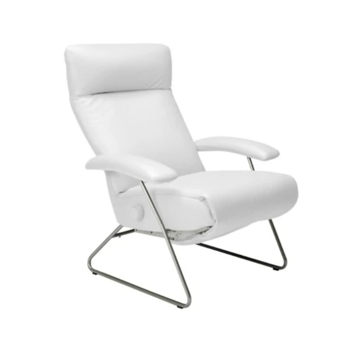 Lafer Demi Recliner White Leather