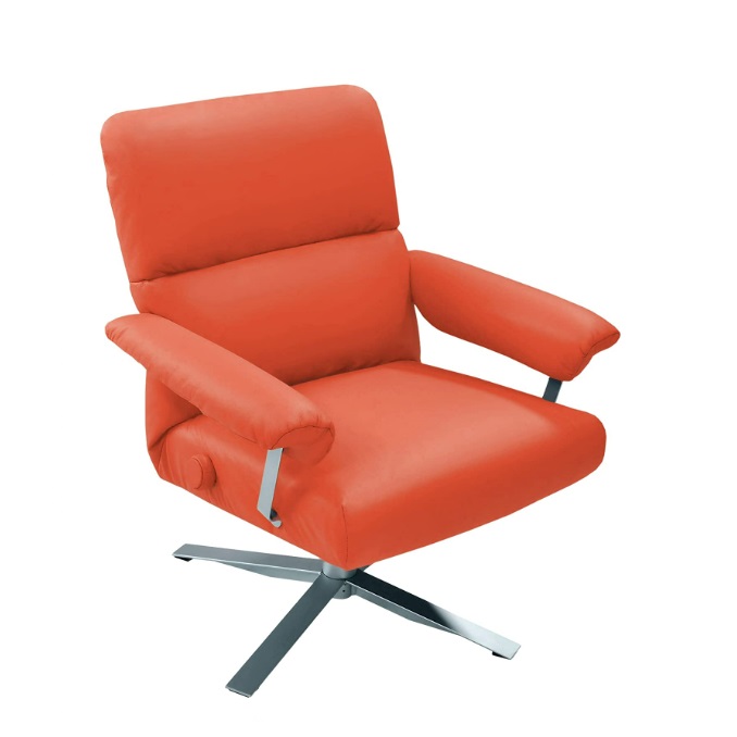 Lafer Elis Recliner Orange Genuine Leather Office Chair Work
