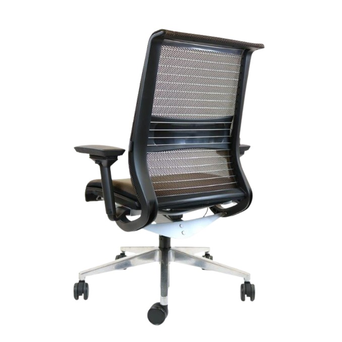 Steelcase Think Chair Brown Polished Base Back View
