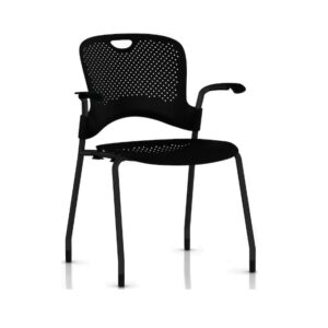 Herman Miller Caper Stacking Chair Black Arms No Wheels
