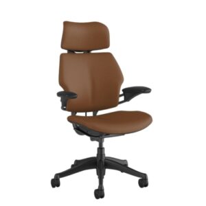 Humanscale Freedom Headrest Chair Dark Brown Leather